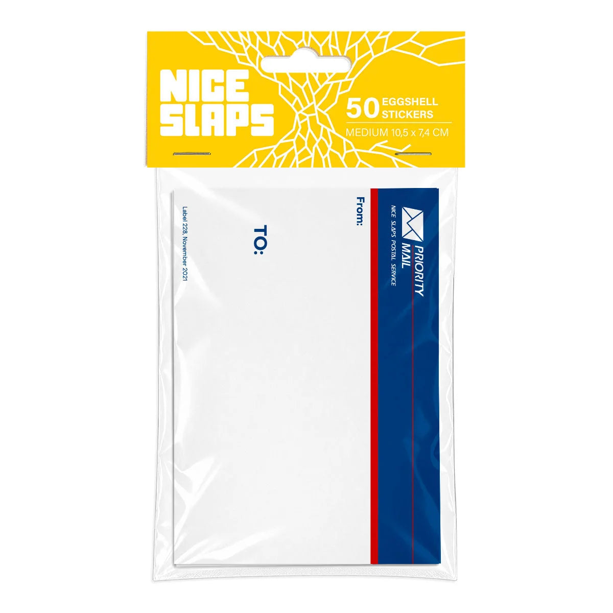 Eggshell Sticker Priority Mail Blue, Medium 50pcs