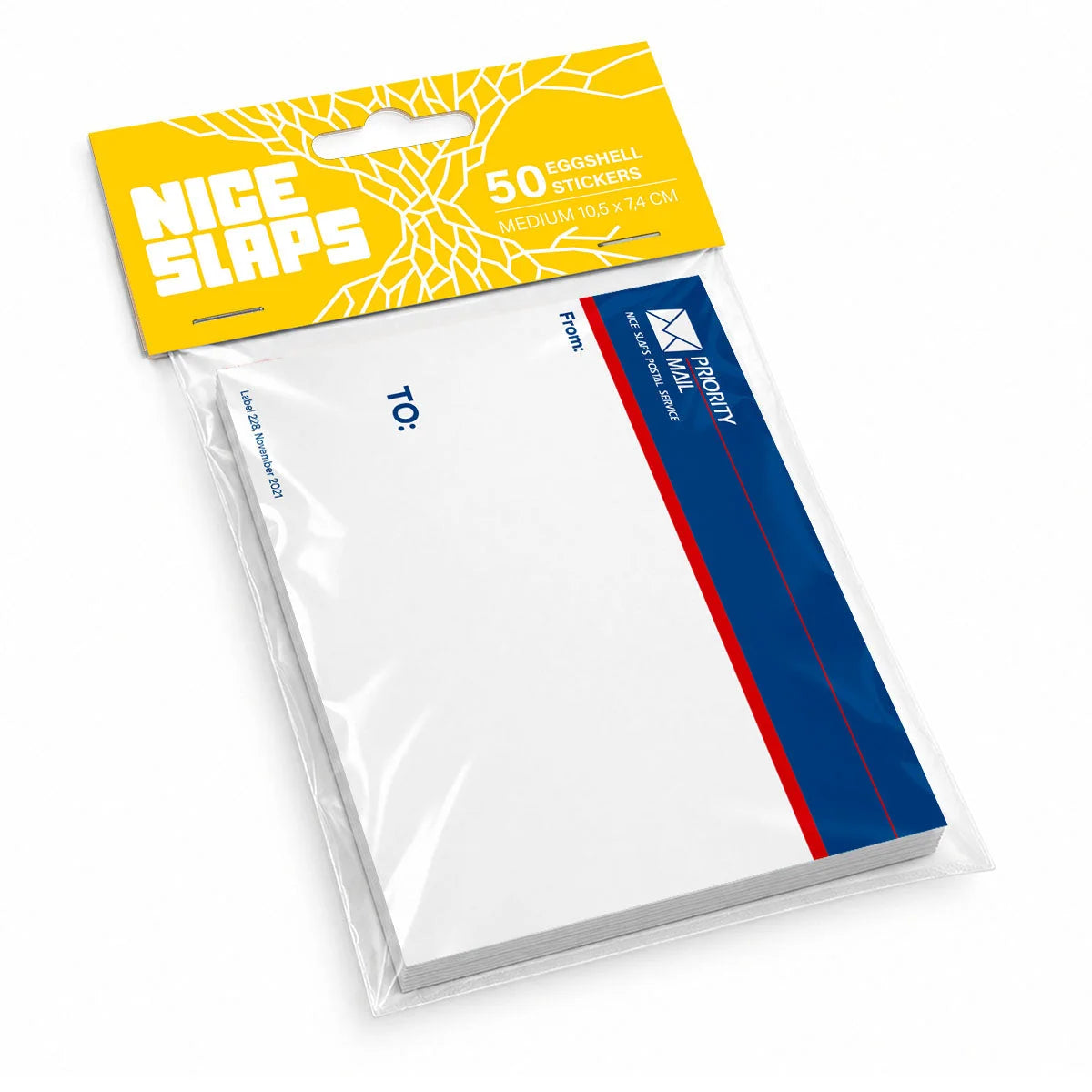 Eggshell Sticker Priority Mail Blue, Medium 50pcs